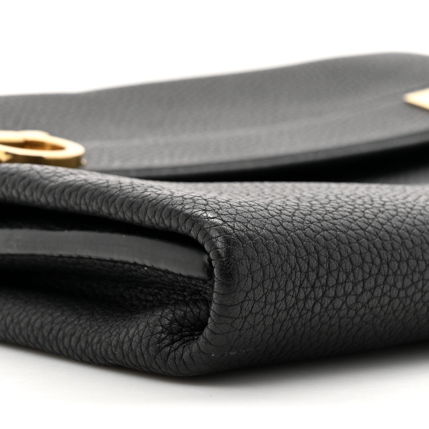 Salvatore Ferragamo Grained Calfskin Mya Flip Lock Shoulder Bag Black 8 of 11