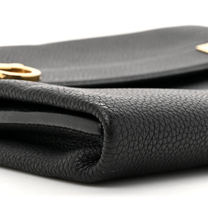 Salvatore Ferragamo Grained Calfskin Mya Flip Lock Shoulder Bag Black 8 of 11