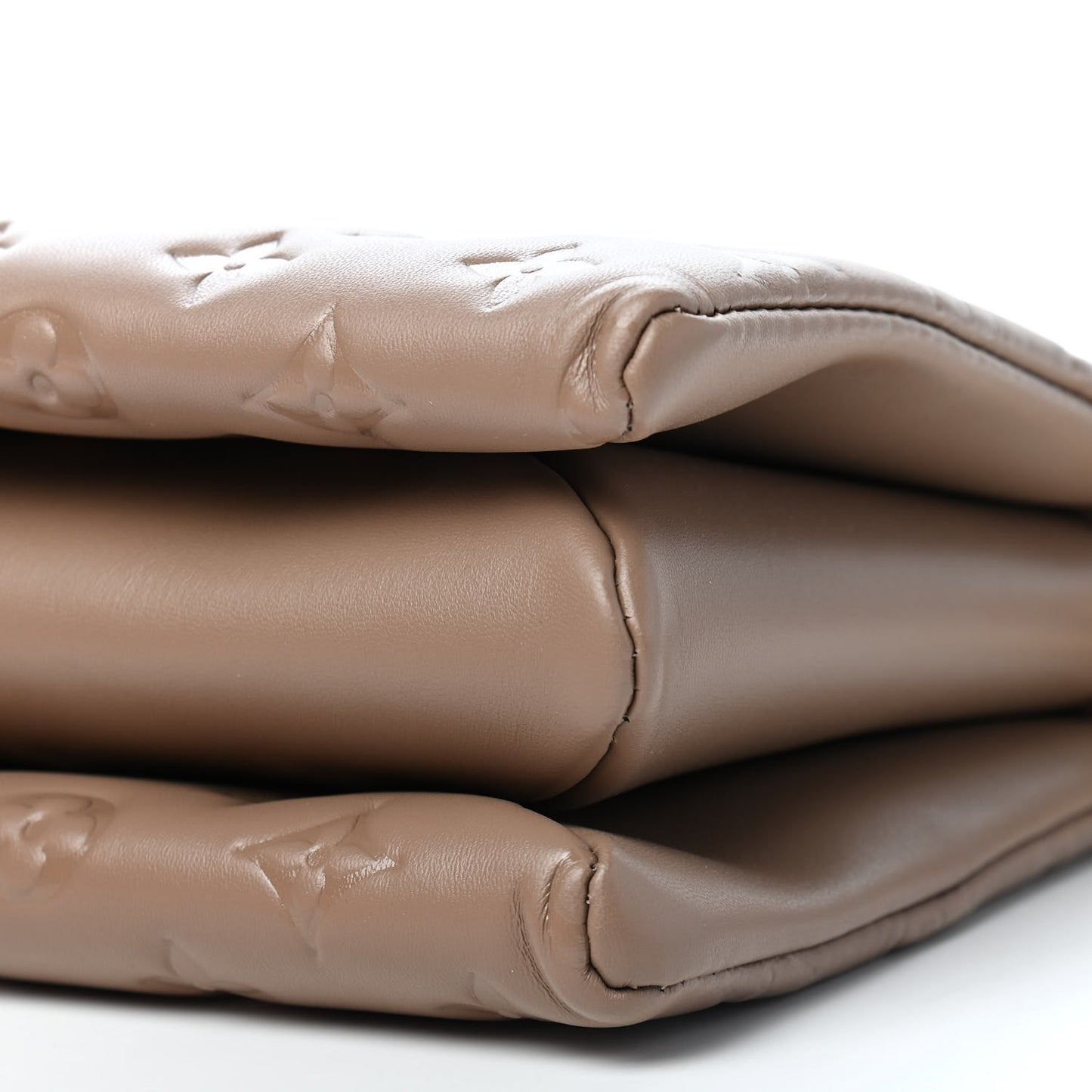Lambskin Embossed Monogram Coussin PM Taupe