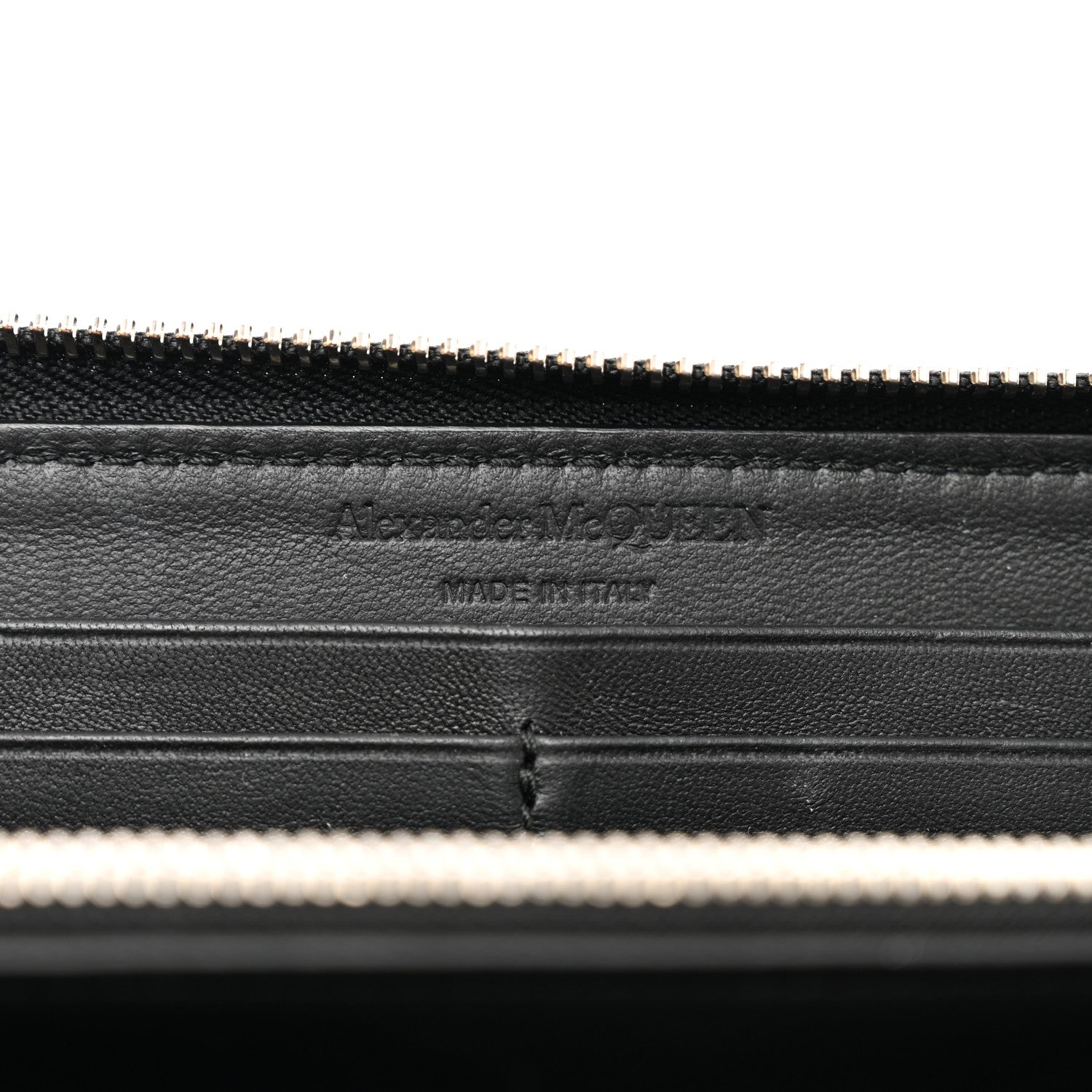 Alexander McQueen Pebbled Calfskin Skull Continental Zip Wallet Black 6 of 7