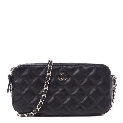 Chanel Lambskin Quilted Small Clutch With Chain Black 1 of 14