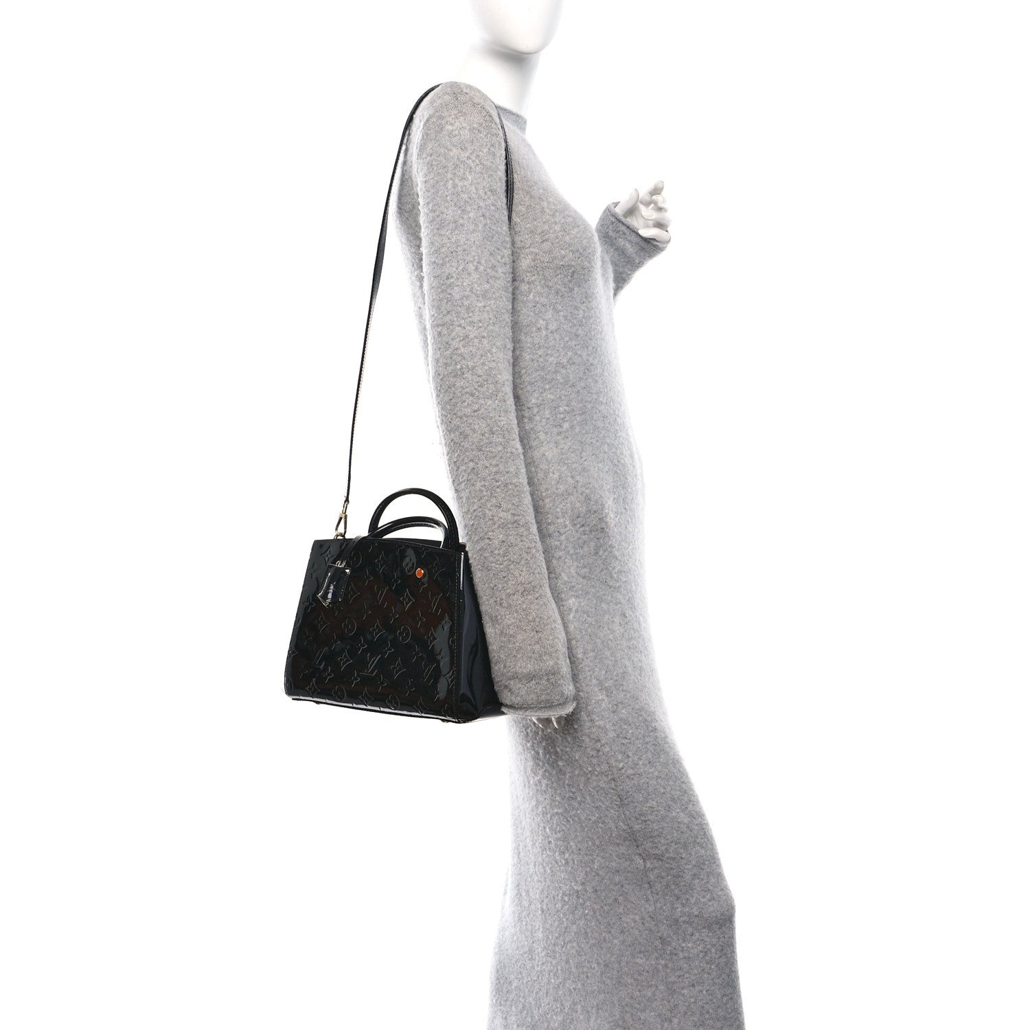 Louis Vuitton Vernis Montaigne BB Black 2 of 11