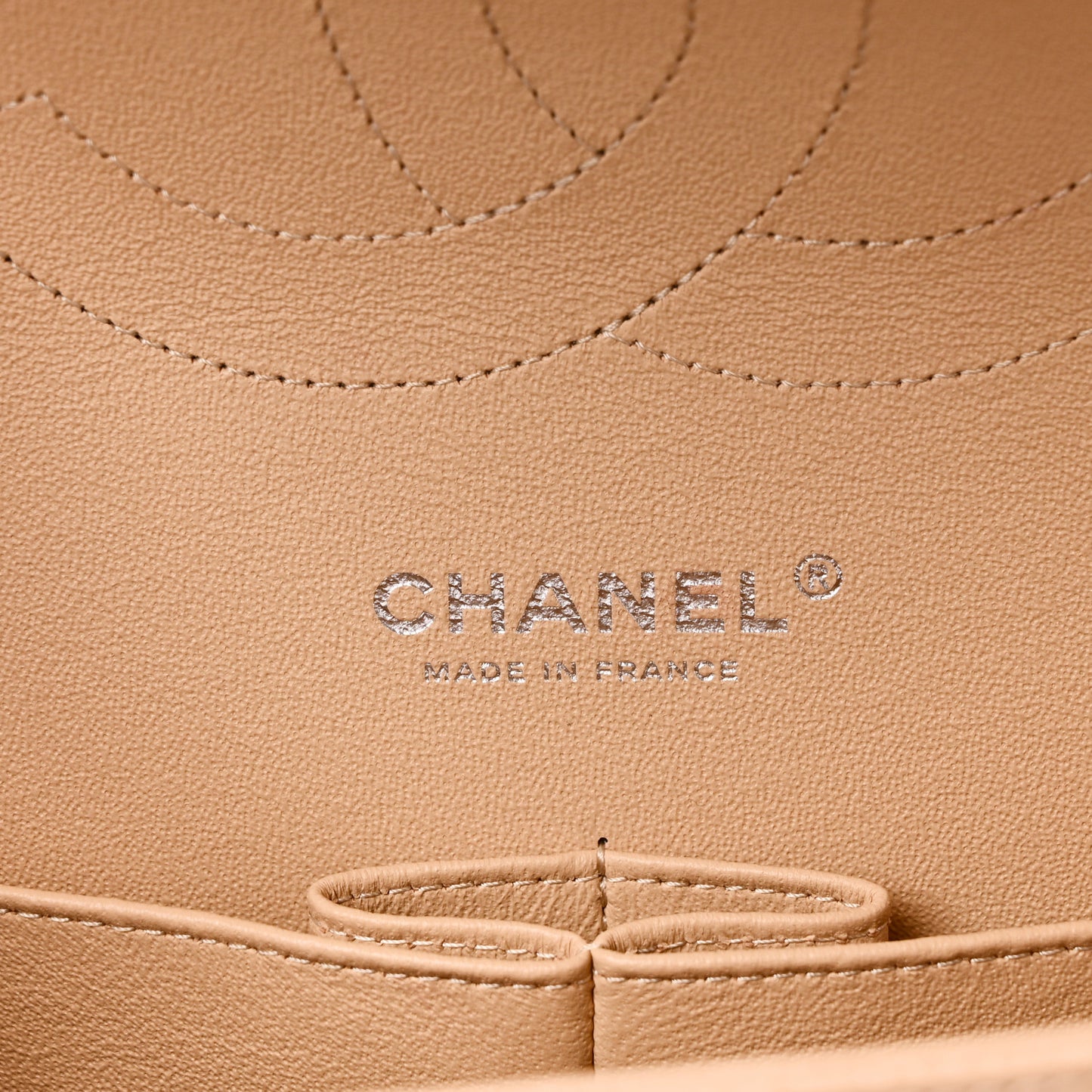 Caviar Quilted Jumbo Double Flap Beige