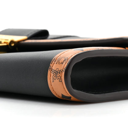 MCM Visetos Large Tracy Chain Wallet Black Cognac 8 of 10