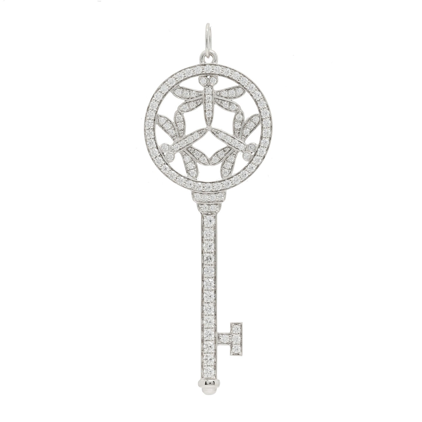 Platinum Diamond Large Dragonfly Key Pendant