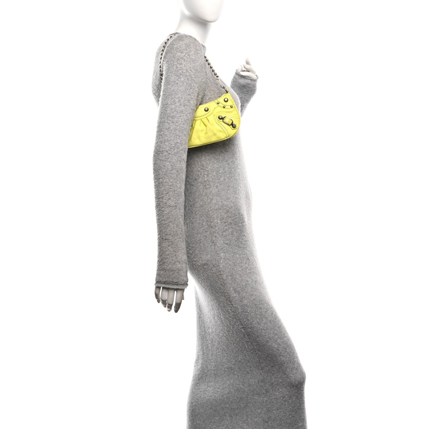 Agneau Arena Le Cagole Mini Purse With Chain Lime
