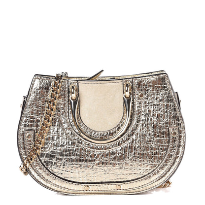 Chloe Metallic Calfskin Lambskin Suede Mini Pixie Signature Belt Bag Gold 1 of 8