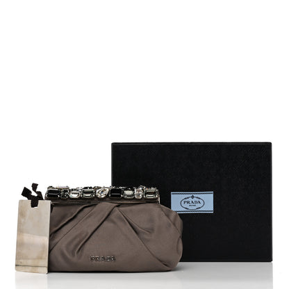 Prada Satin Crystal Clutch Fumo 9 of 9
