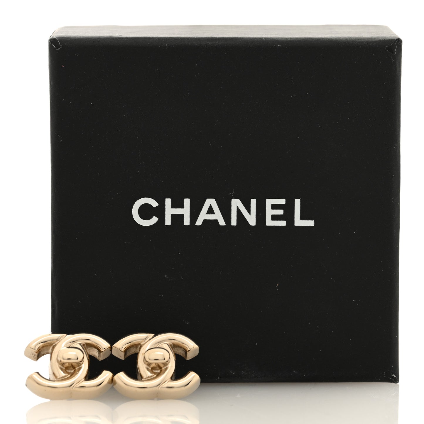 Metal CC Turnlock Earrings Gold