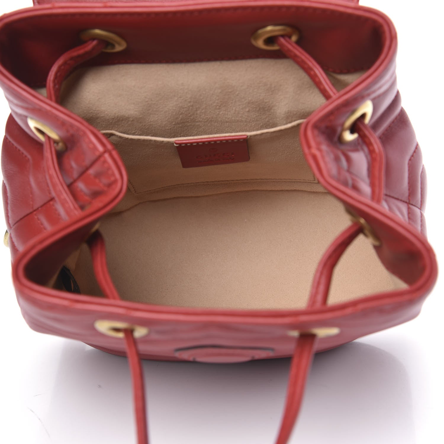Gucci Calfskin Matelasse GG Marmont Flap Backpack Hibiscus Red 4 of 8