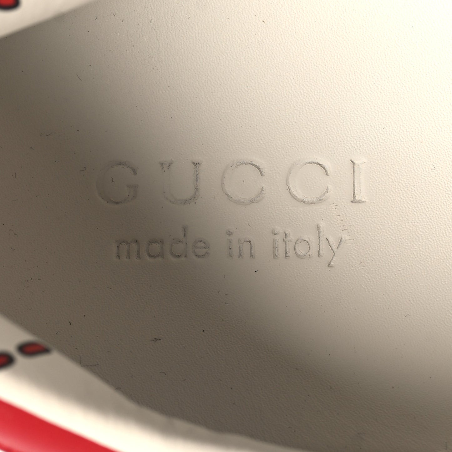 Calfskin GucciGhost Print Mens Ace Sneakers 11 White Hibiscus Red