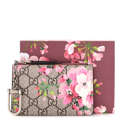 Gucci GG Supreme Monogram Blooms Key Ring Coin Case Beige Multicolor Dry Rose 9 of 9