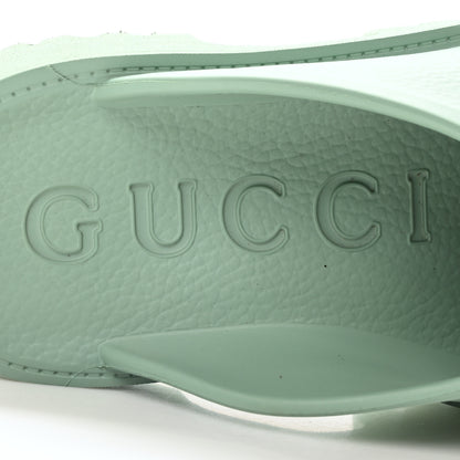 Gucci Rubber GG Monogram Perforated Elea Platform 55mm Lug Sole Sandals 40 Pacific Green 8 of 9
