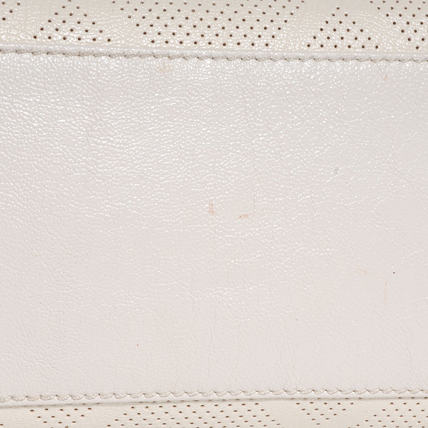 Chanel Leather Perforated CC Small Tote White 5 of 9