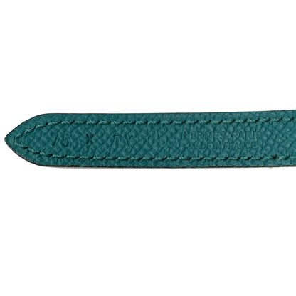 Hermes Swift Epsom 13mm Romance Belt 75 Gold Bleu Paon 8 of 9