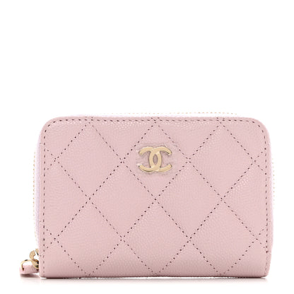 Chanel Caviar Quilted Zip Coin Purse Light Pink 1 of 8