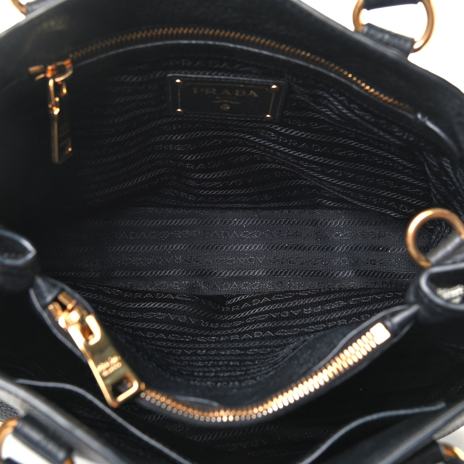 Prada Vitello Phenix Top Handle Bag Black 4 of 4