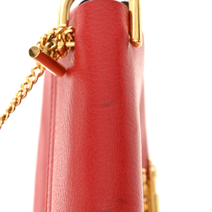 Chloe Grained Lambskin Mini Drew Shoulder Bag Plaid Red 10 of 11