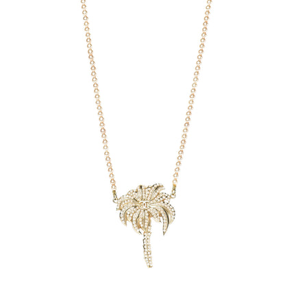 Chanel Pearl CC Palm Tree Necklace Gold 1 of 7