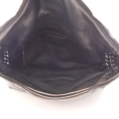 Saint Laurent Lambskin Quilted Medium Loulou Puffer Monogram Chain Satchel Black 5 of 11