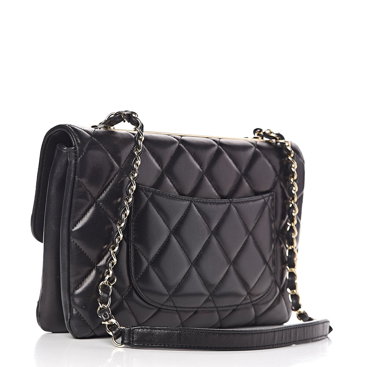 Lambskin Quilted Medium Trendy CC Flap Black