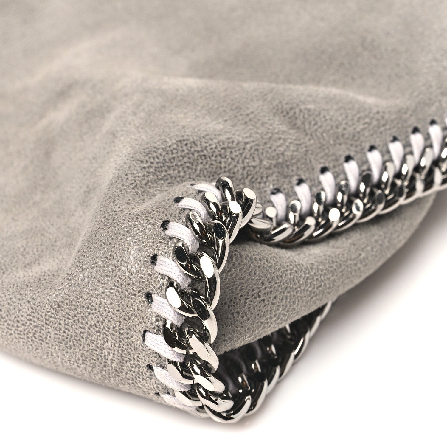 Stella McCartney Shaggy Deer Mini Falabella Fold Over Tote Light Grey 9 of 9