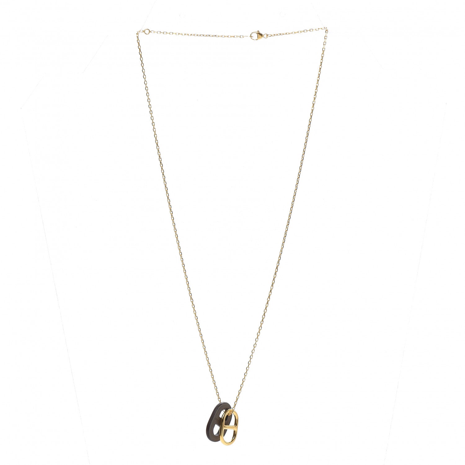 Hermes Swift O'Maillon Pendant Necklace Etoupe 3 of 5