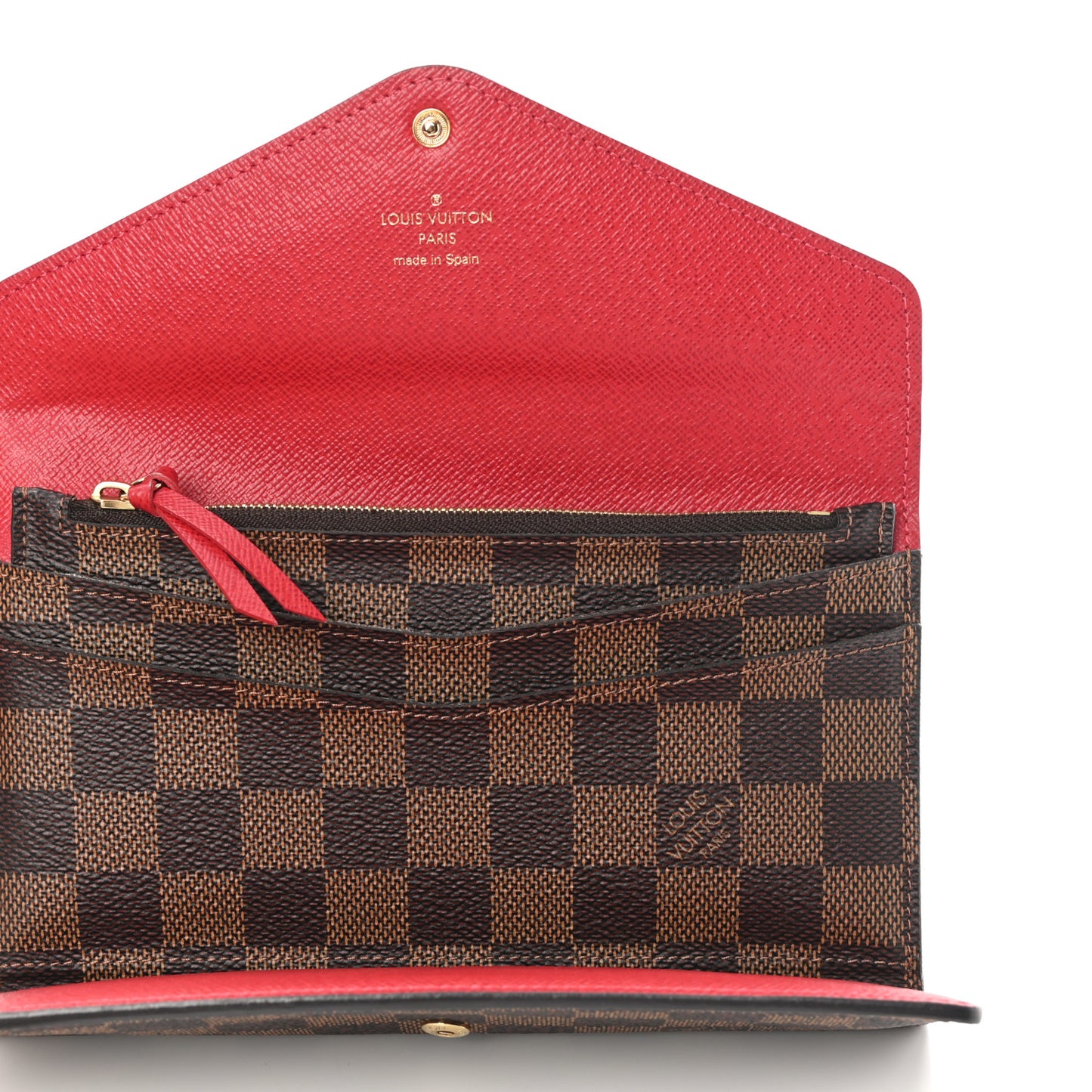 Damier Ebene Josephine Wallet Red
