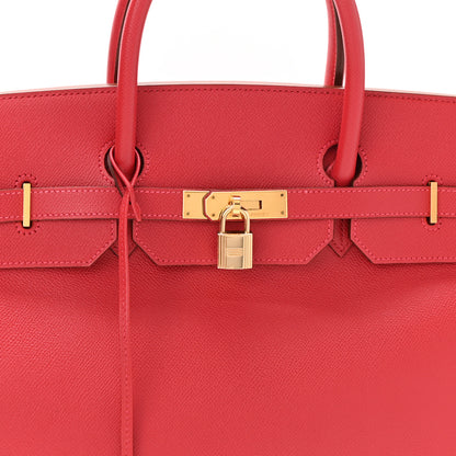 Hermes Epsom Birkin 40 Rouge Vif 7 of 9
