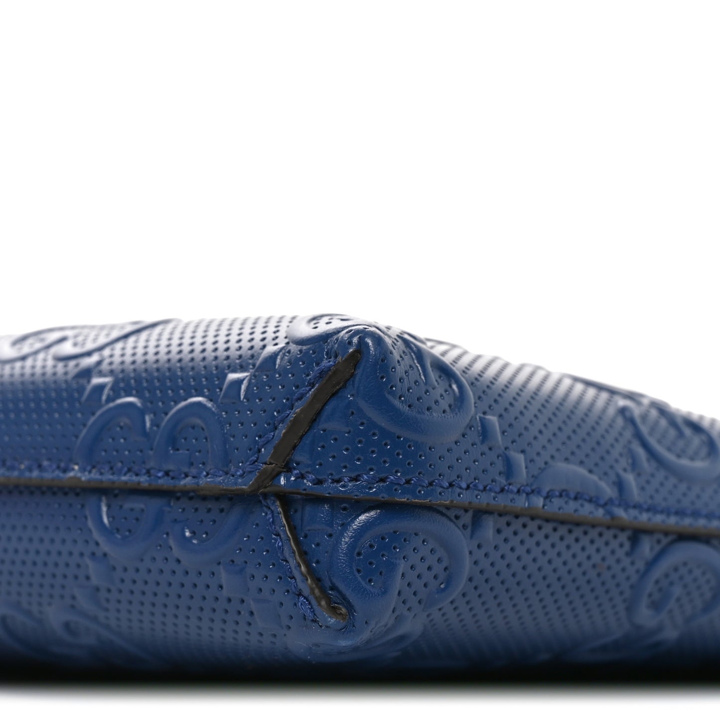 Calfskin GG Tennis Embossed Medium Wristlet Messenger Bag Intense Metal Blue
