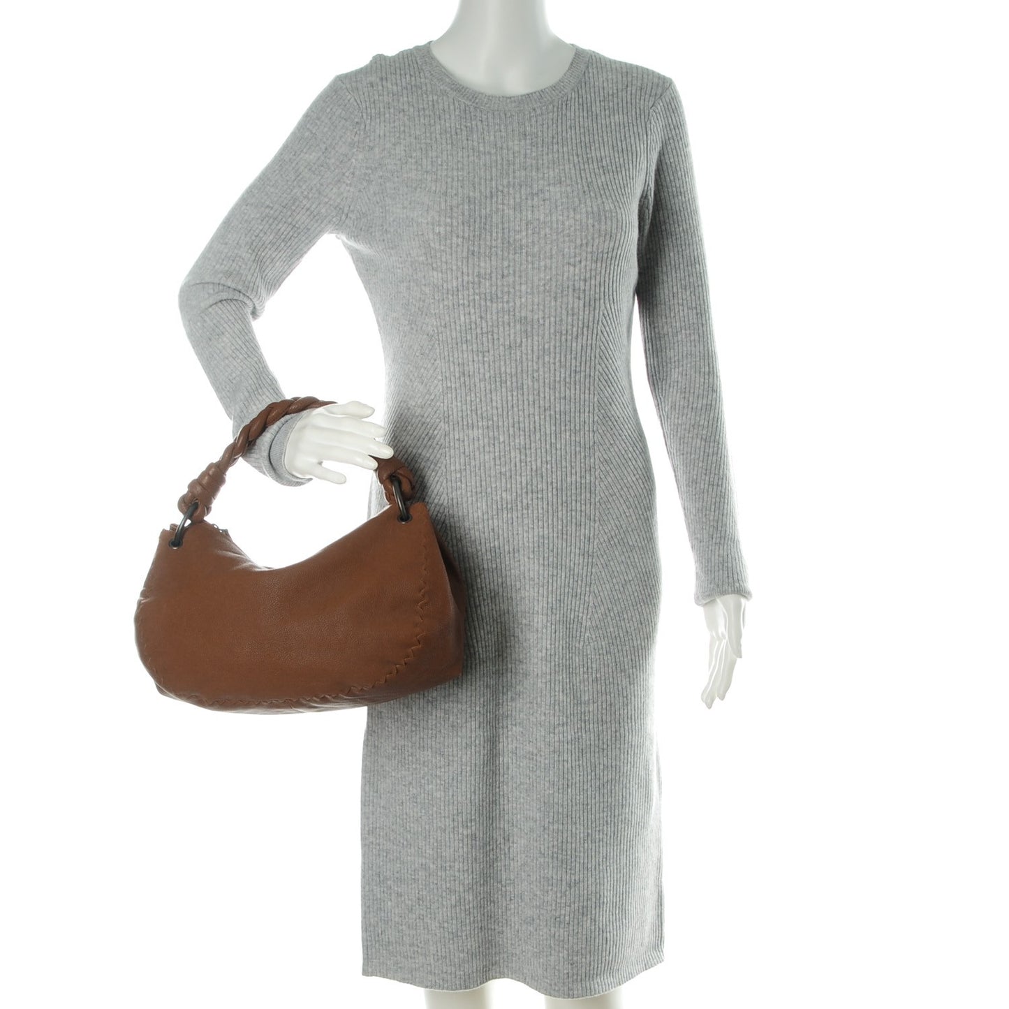 Goatskin Braided Zip Hobo Noce