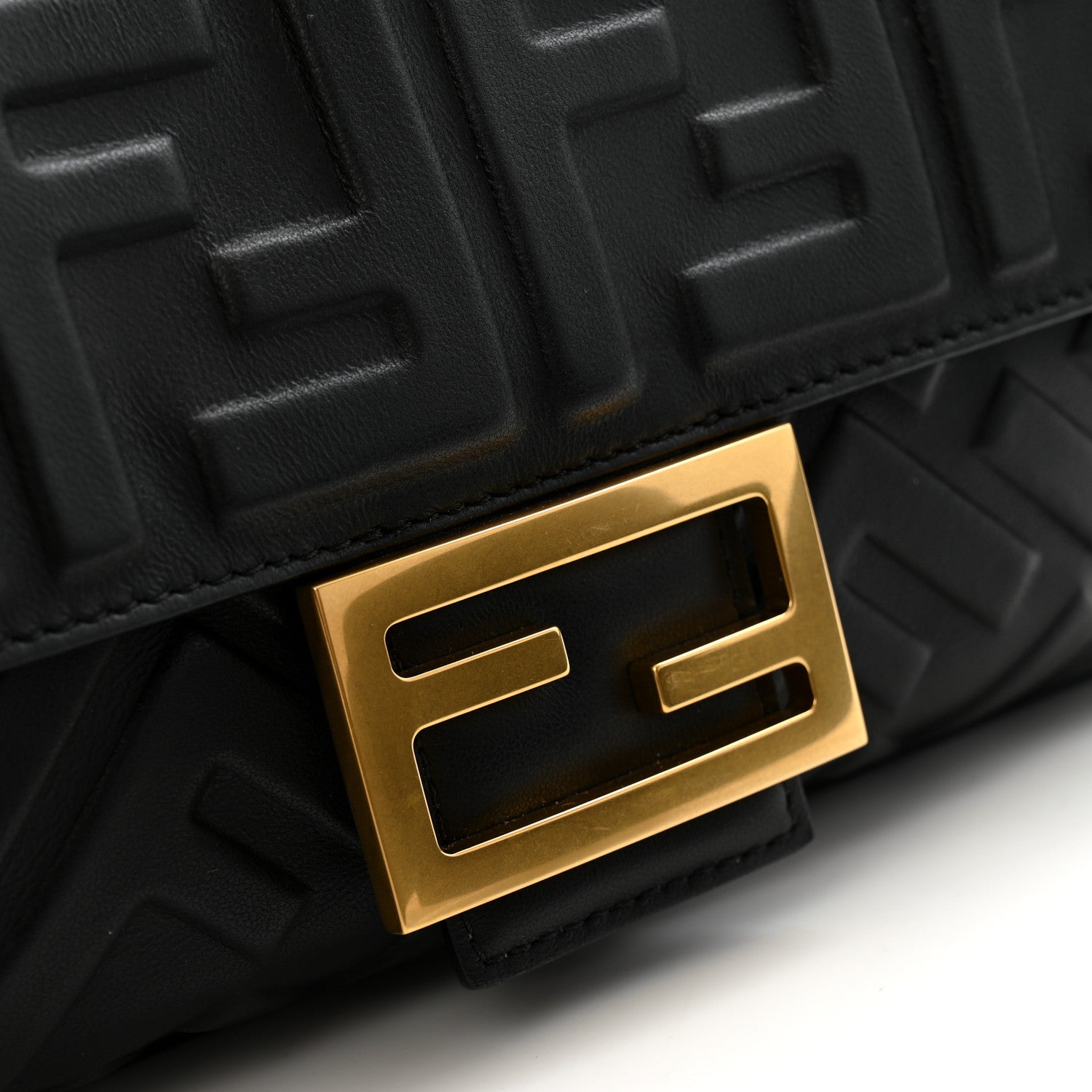 Fendi Nappa FF 1974 Embossed Baguette Black 11 of 12