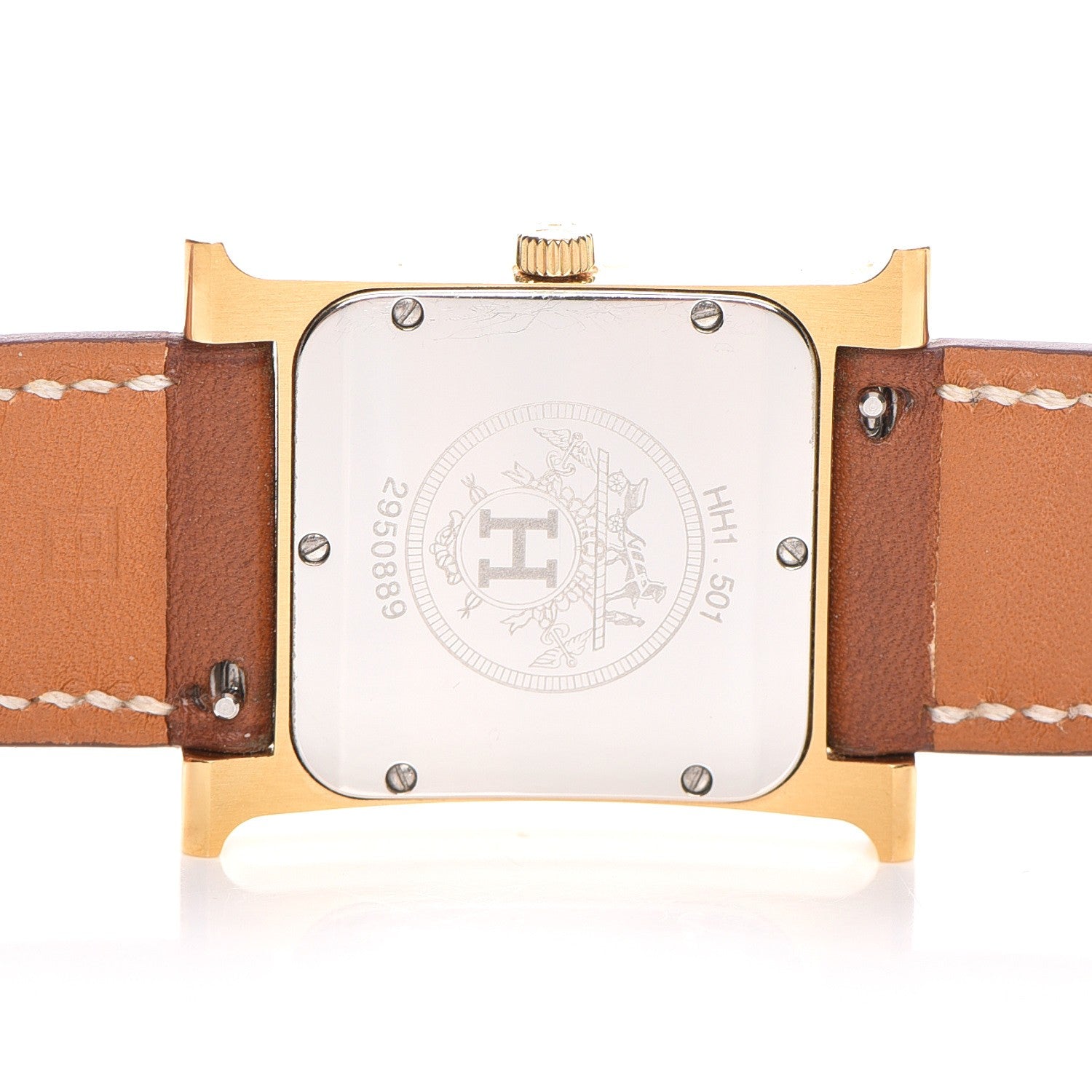 Hermes Stainless Steel Barenia 26mm Heure H Hour Quartz Watch Fauve 6 of 12