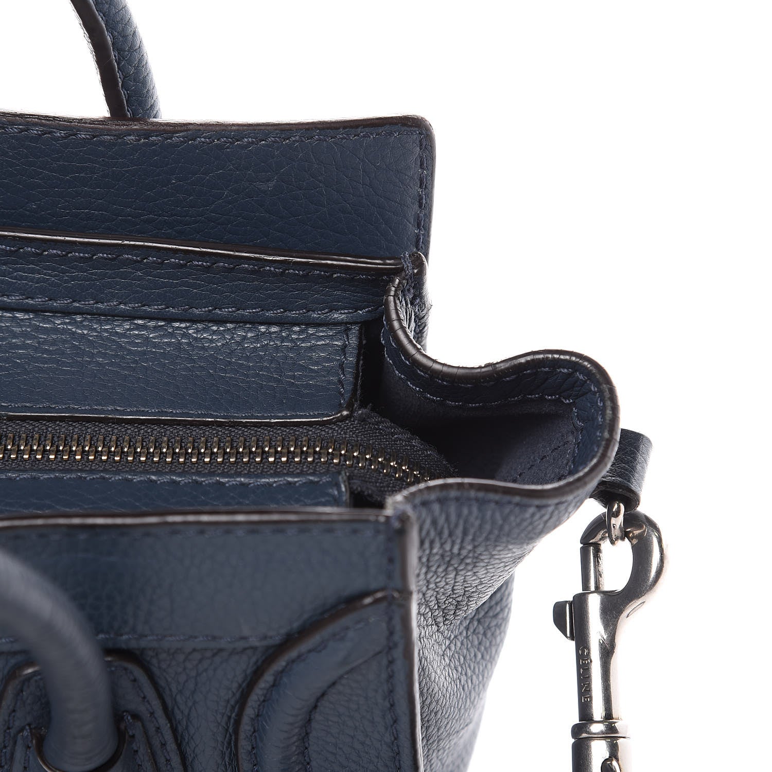 Celine Drummed Calfskin Nano Luggage Orage 11 of 17