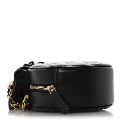 Chanel Lambskin Quilted Romance Round Clutch With Chain Black 4 of 13