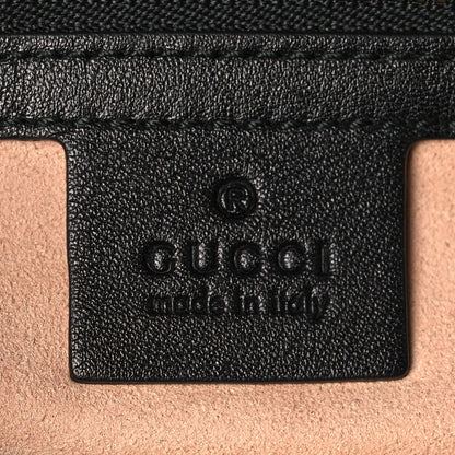 Gucci Calfskin Matelasse Medium GG Marmont Open Top Shoulder Bag Black 5 of 8