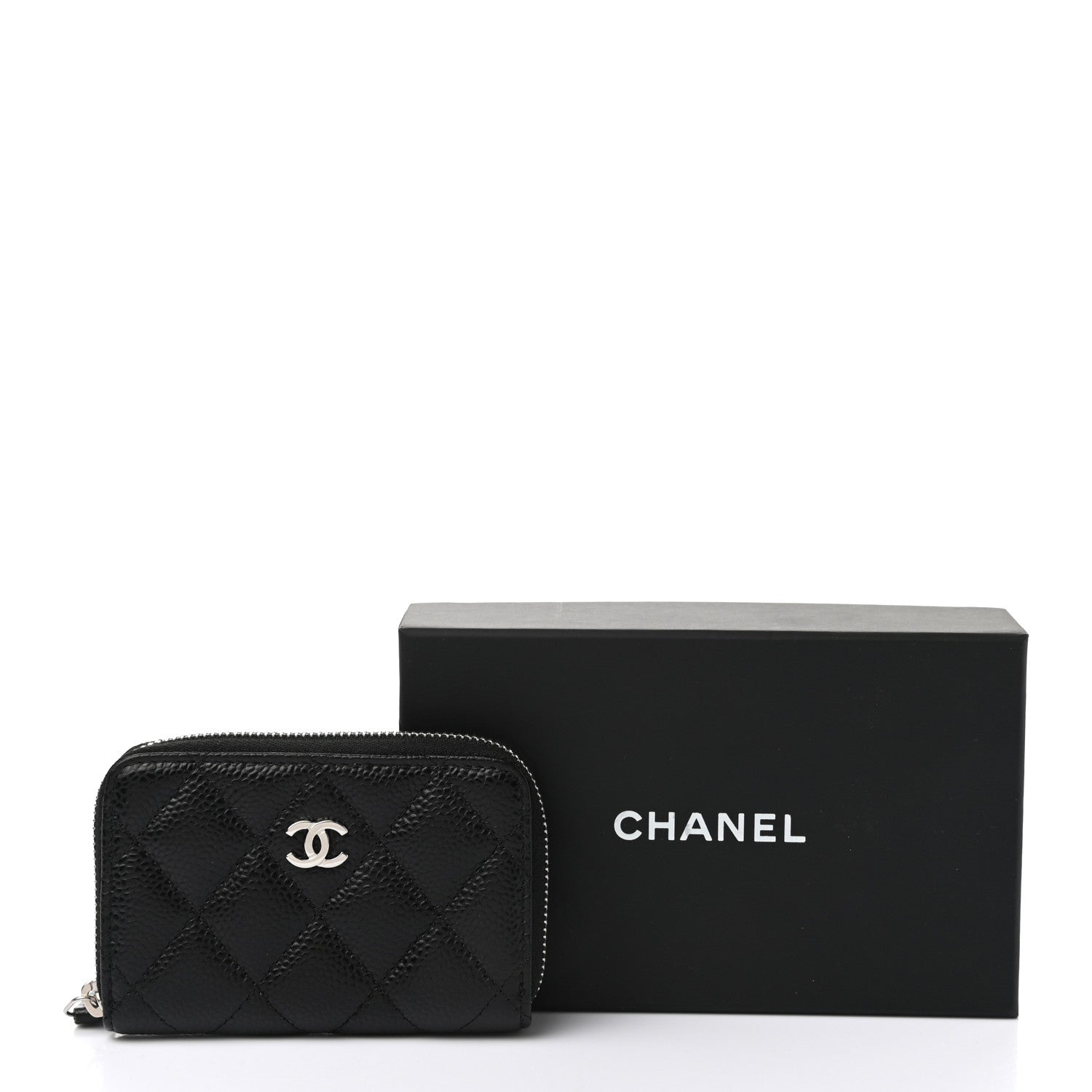 Chanel Caviar Quilted Zip Coin Purse Black 8 of 8