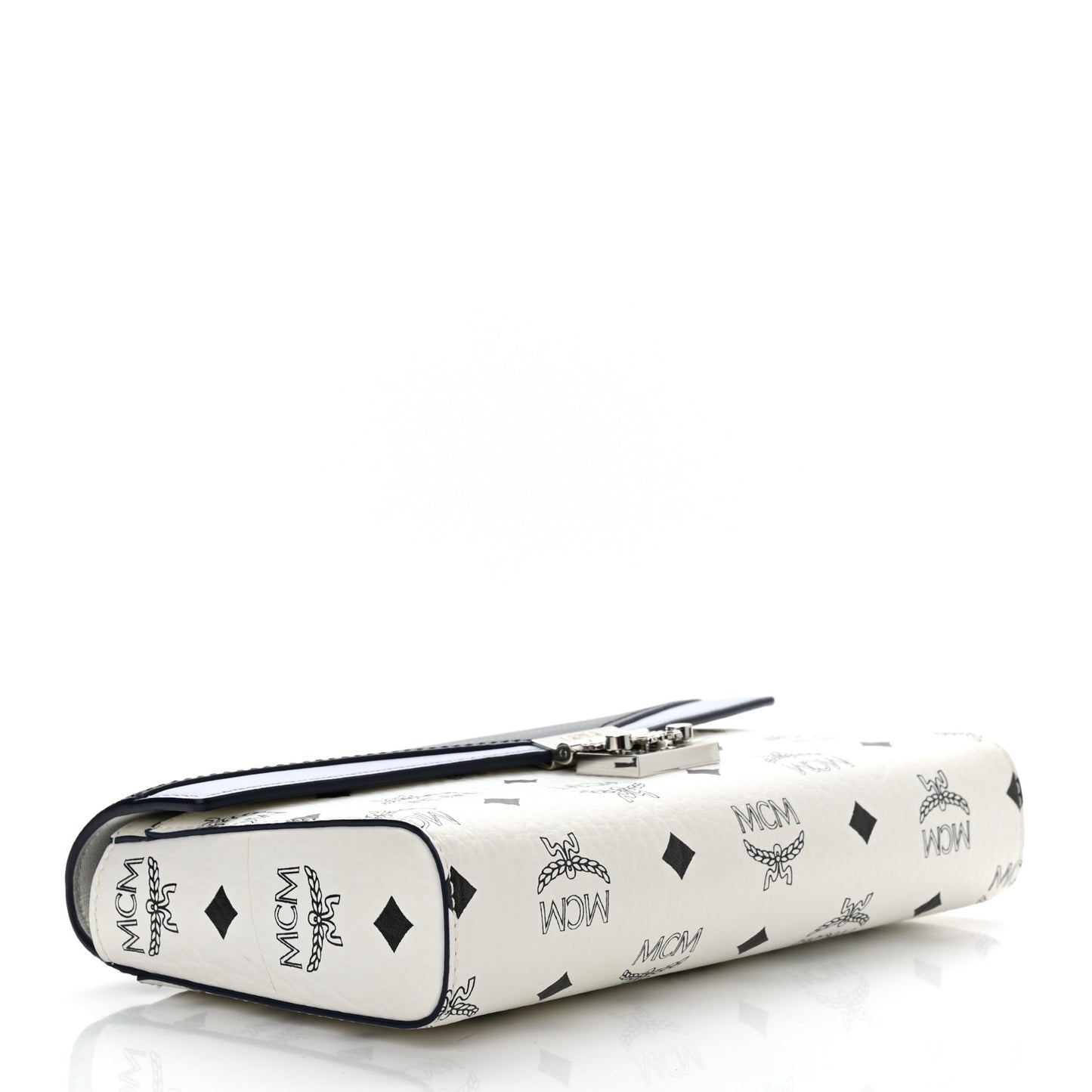 Calfskin Visetos Monogram Medium Millie Color Block Crossbody Bag White Mood Indigo