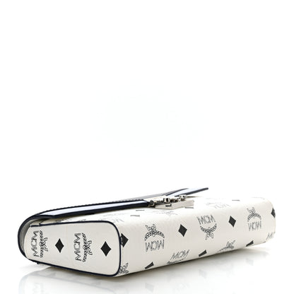 MCM Calfskin Visetos Monogram Medium Millie Color Block Crossbody Bag White Mood Indigo 4 of 10