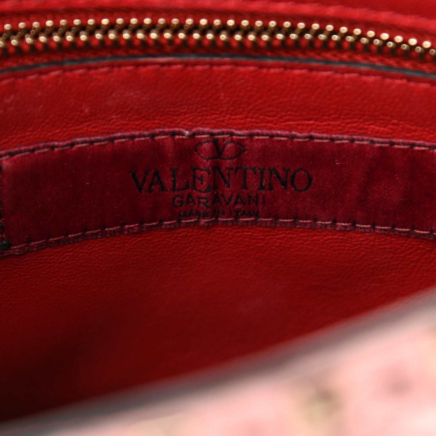 Valentino Garavani Metallic Wrinkled Lambskin Medium Rockstud Spike Shoulder Bag Lipstick 6 of 10