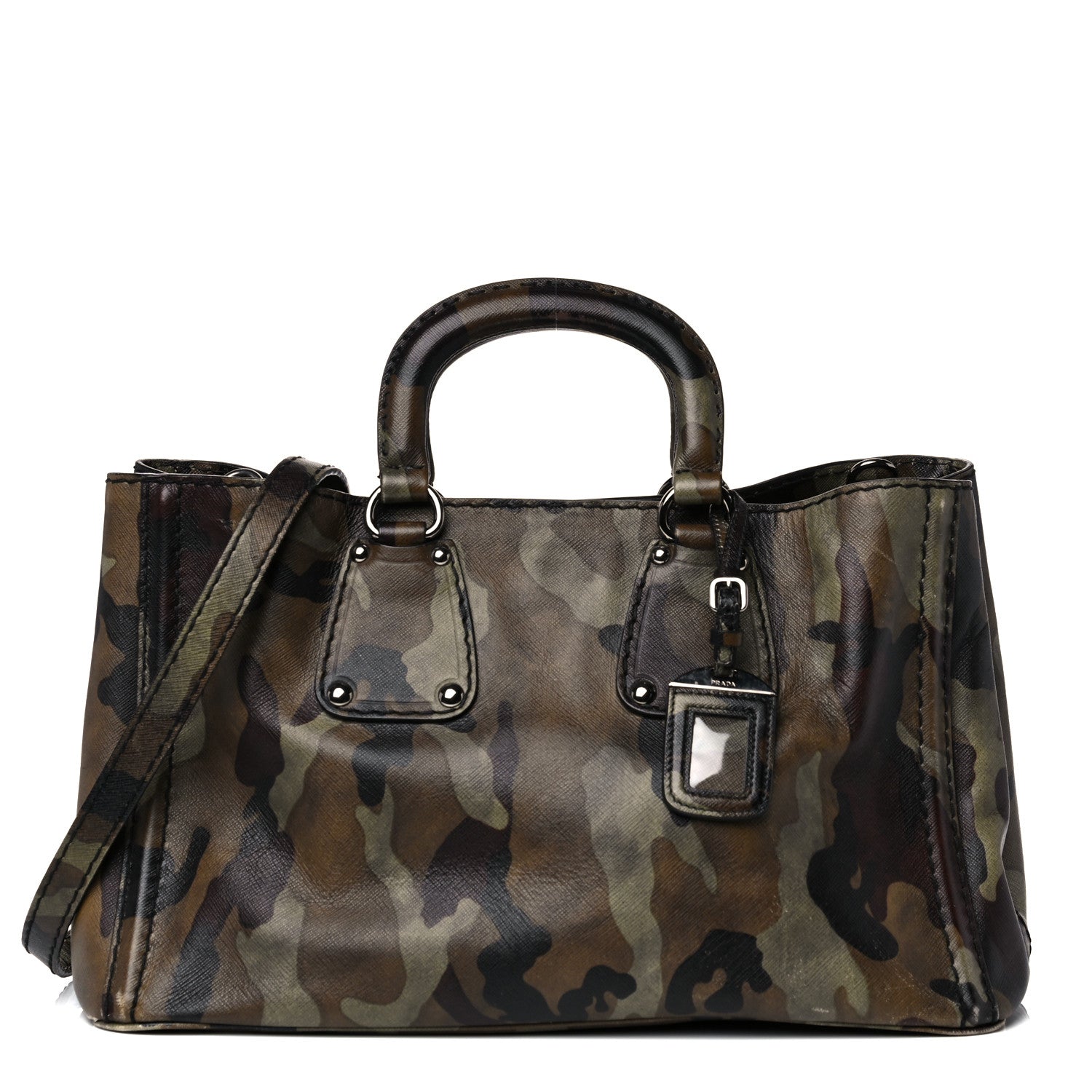 Prada Saffiano Camouflage Military Tote Mimetico 1 of 20