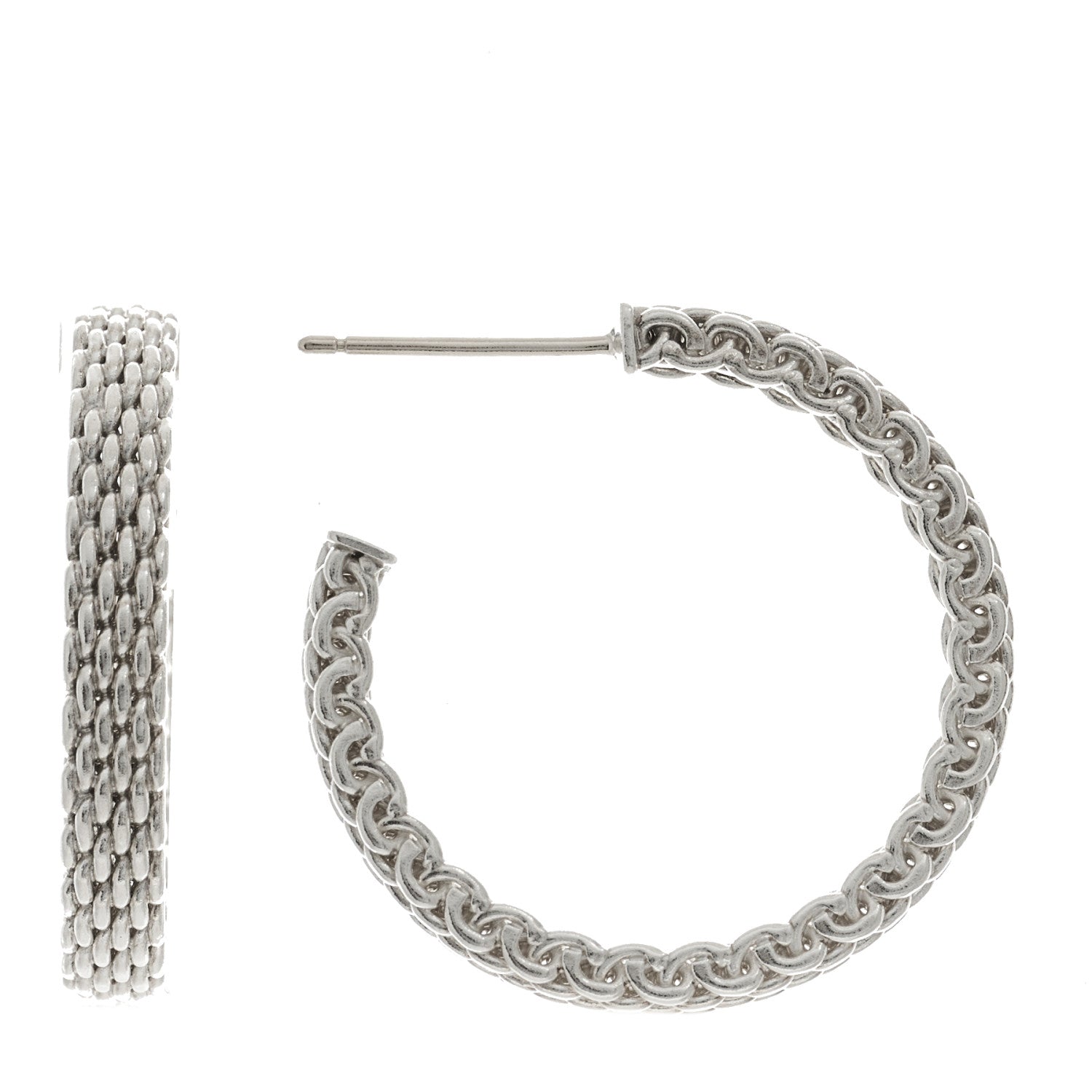 Tiffany Sterling Silver Narrow Somerset Hoop Earrings 1 of 4