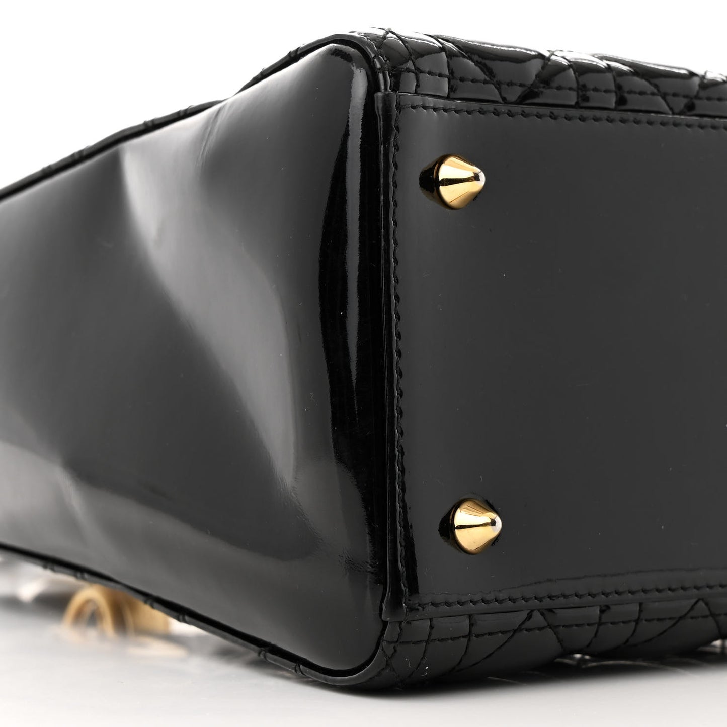 Patent Cannage Medium Lady Dior Black