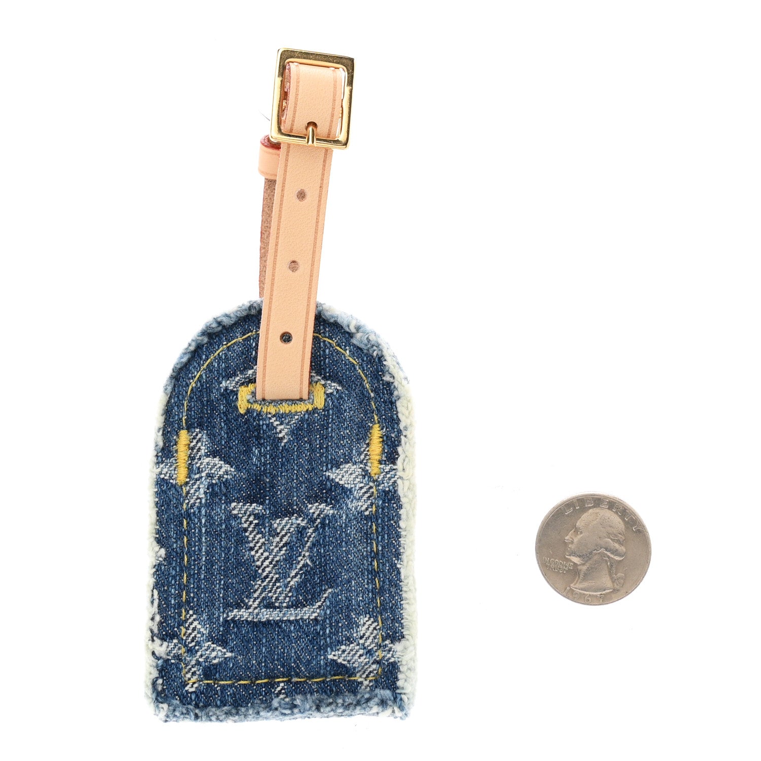 Louis Vuitton Monogram Denim Carryall Luggage Tag Blue 2 of 3