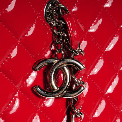 Chanel Patent Quilted Large Shopping Tote Red 8 of 8