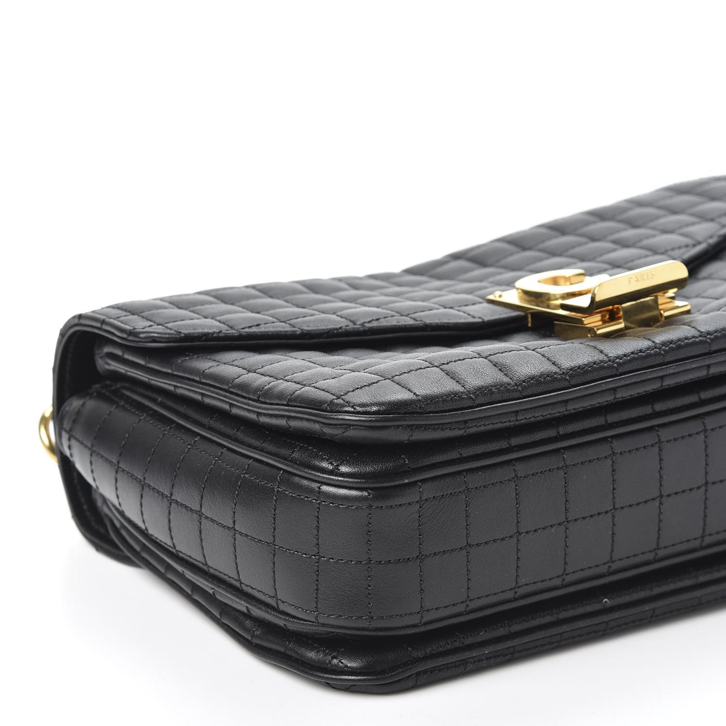 Calfskin Quilted Medium C Bag Black