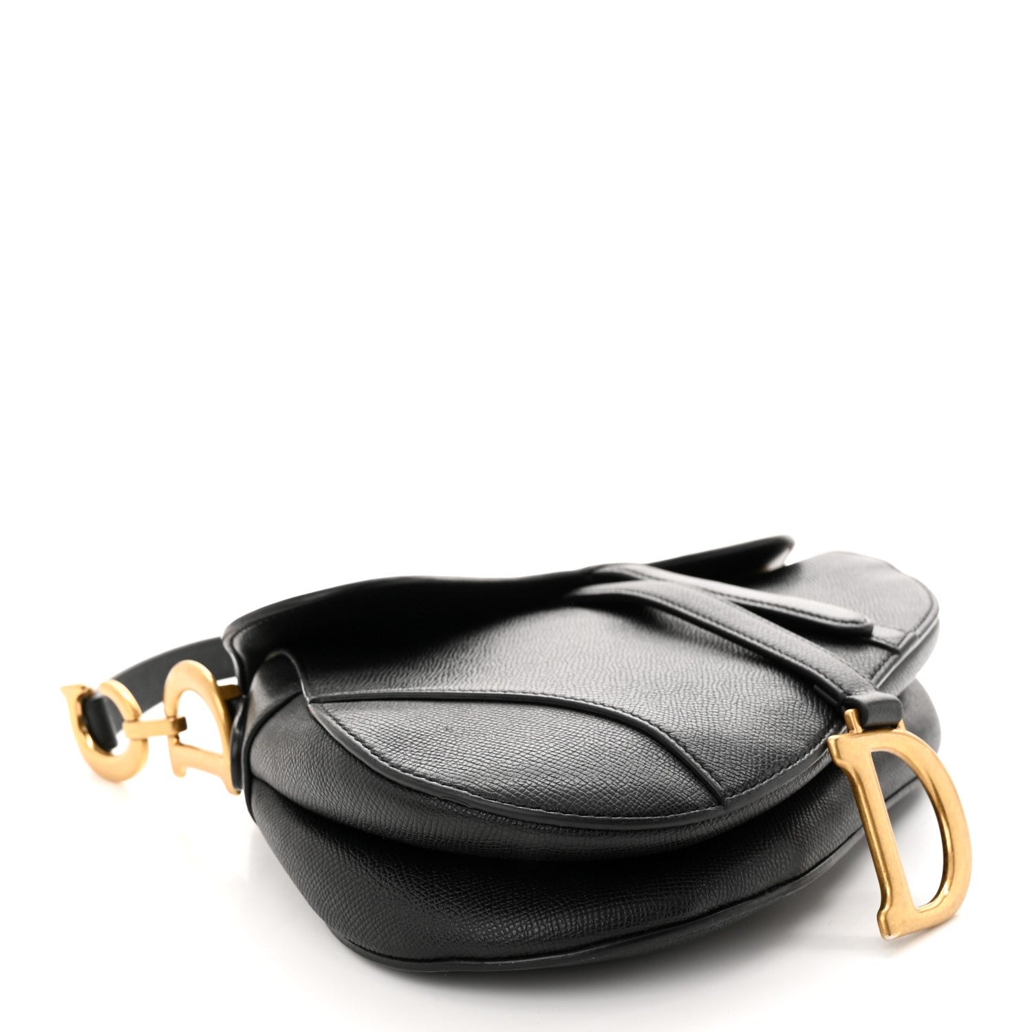 Christian Dior Grained Calfskin Saddle Bag Black 4 of 15