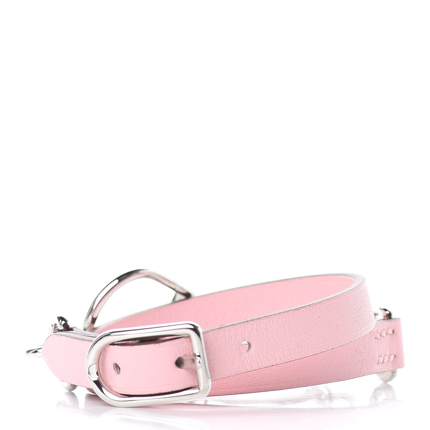 Hermes Swift Etrier Double Tour Bracelet T1 Rose Sakura 3 of 5