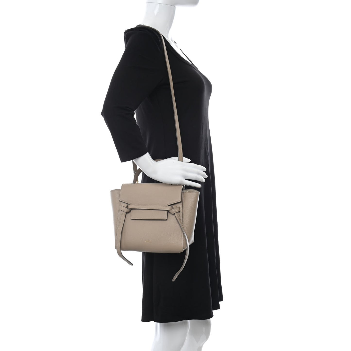 Grained Calfskin Nano Belt Bag Light Taupe