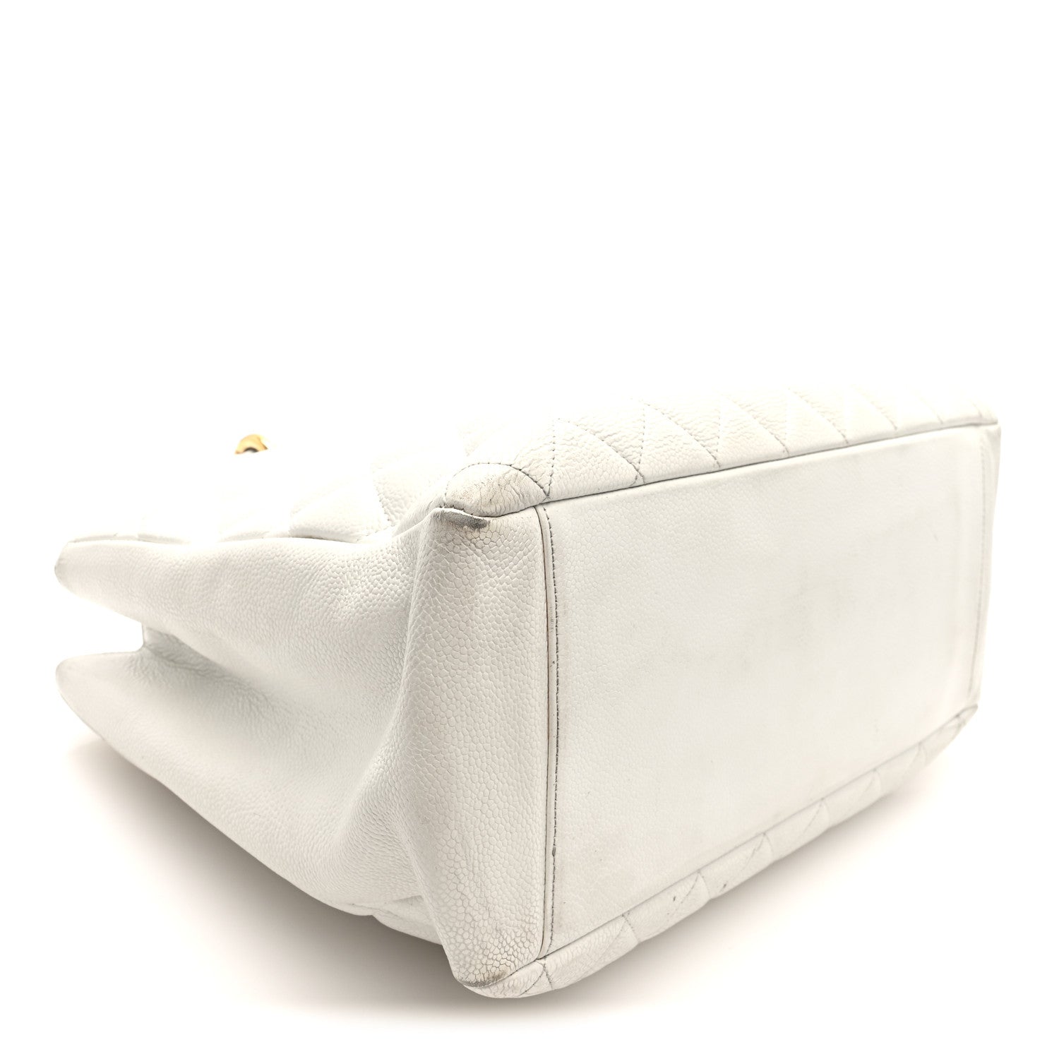 Chanel Caviar Quilted Grand Shopping Tote GST White 4 of 10